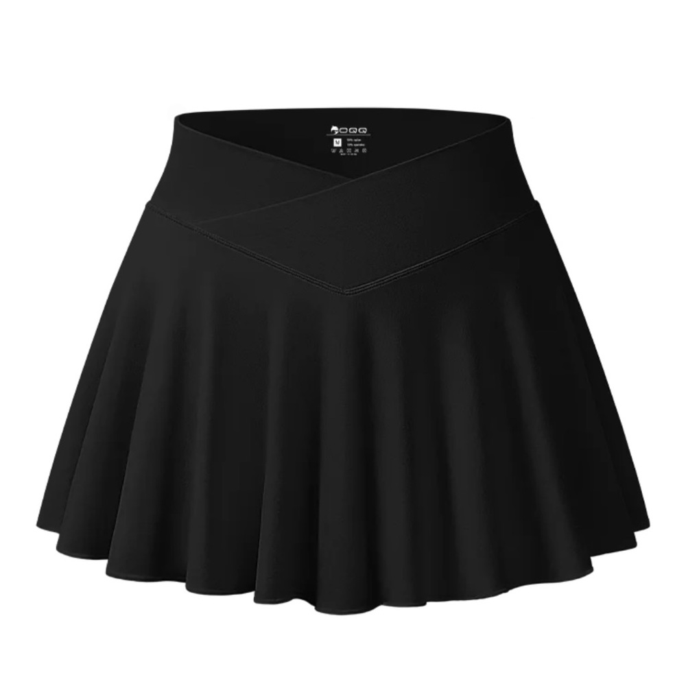Black Mini Skirt W Built In Shorts -OQQ